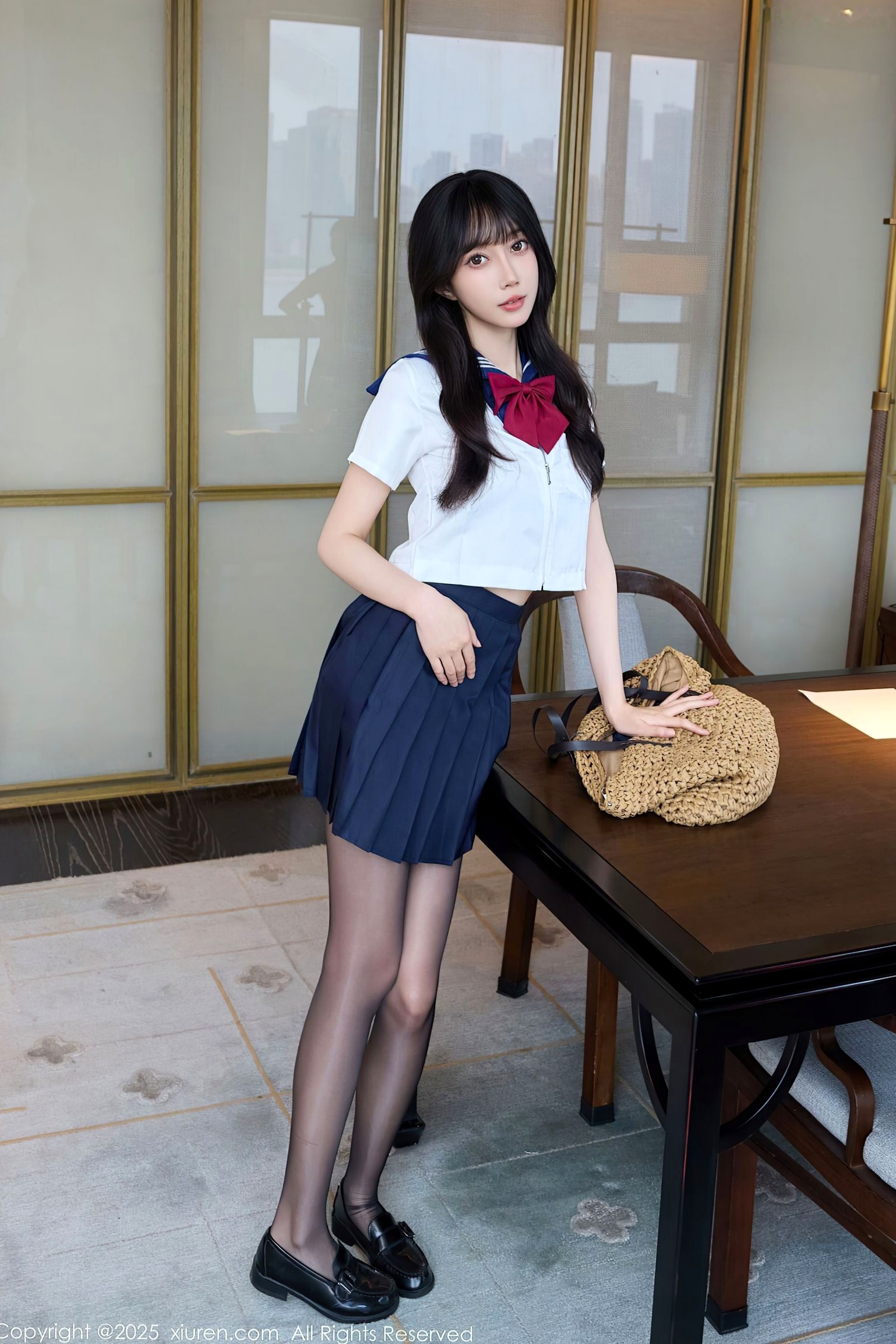[秀人网XiuRen] NO.10766 玥儿玥er - 学院风JK水手服与黑丝美腿室内私房写真