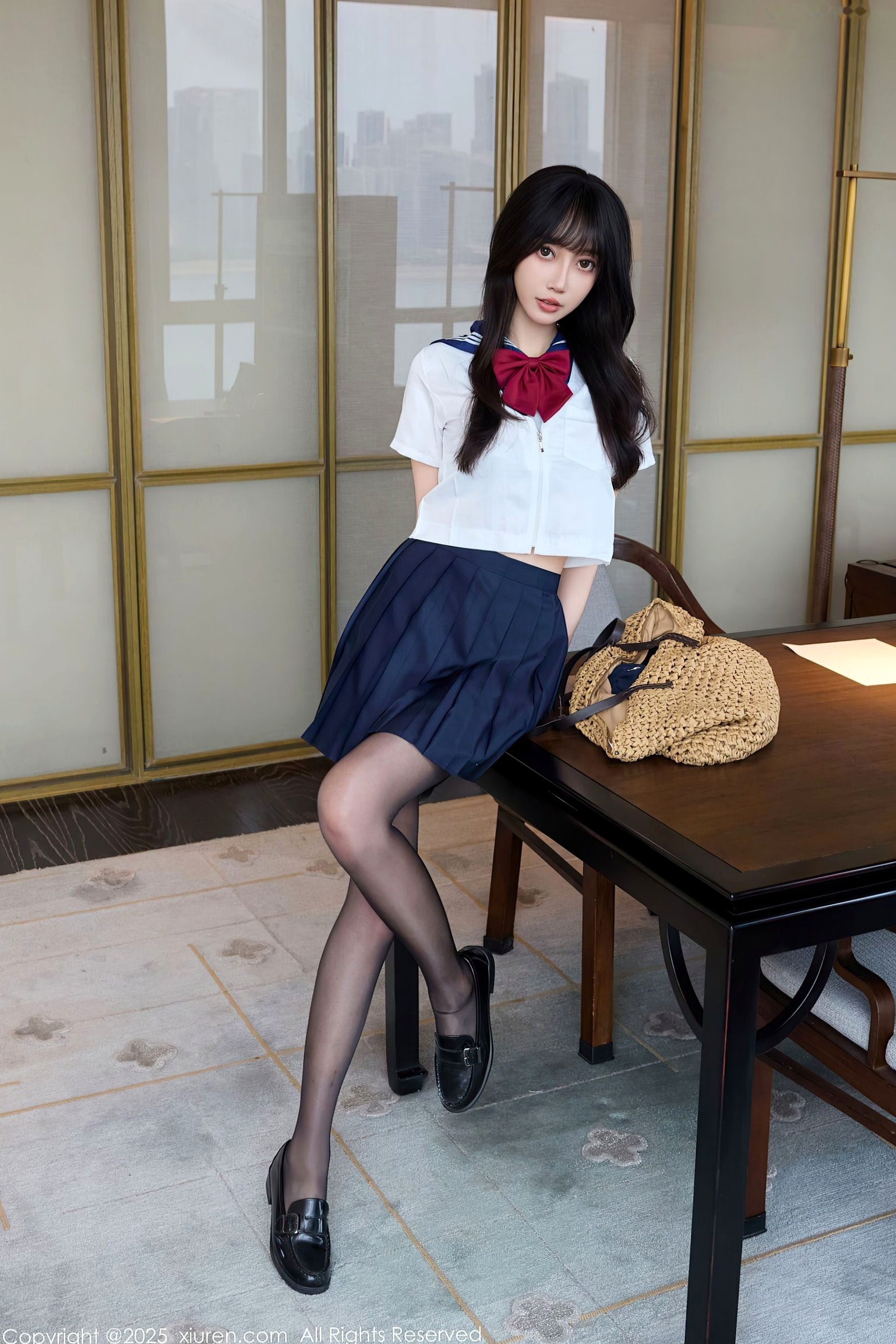 [秀人网XiuRen] NO.10766 玥儿玥er - 学院风JK水手服与黑丝美腿室内私房写真