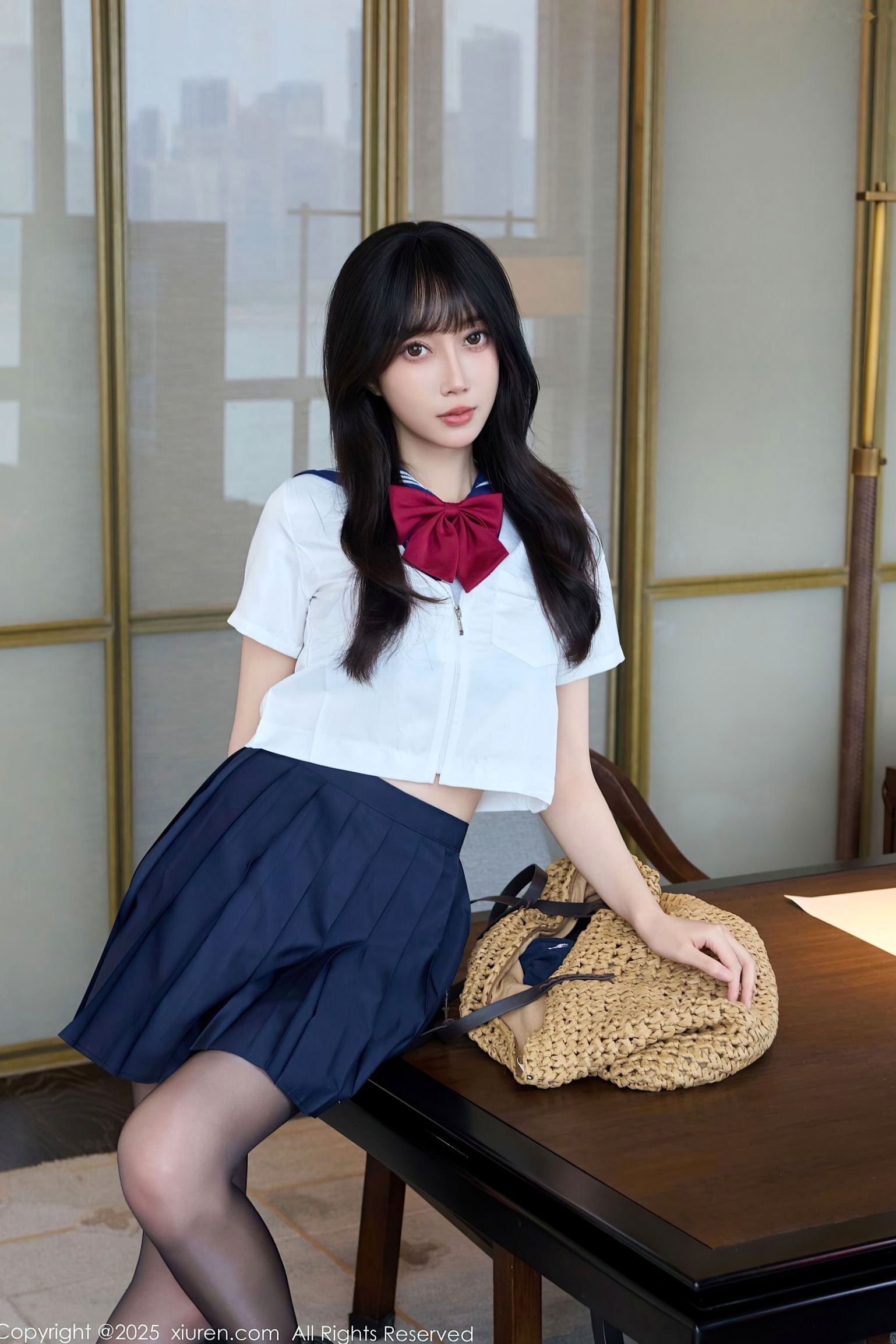 [秀人网XiuRen] NO.10766 玥儿玥er - 学院风JK水手服与黑丝美腿室内私房写真