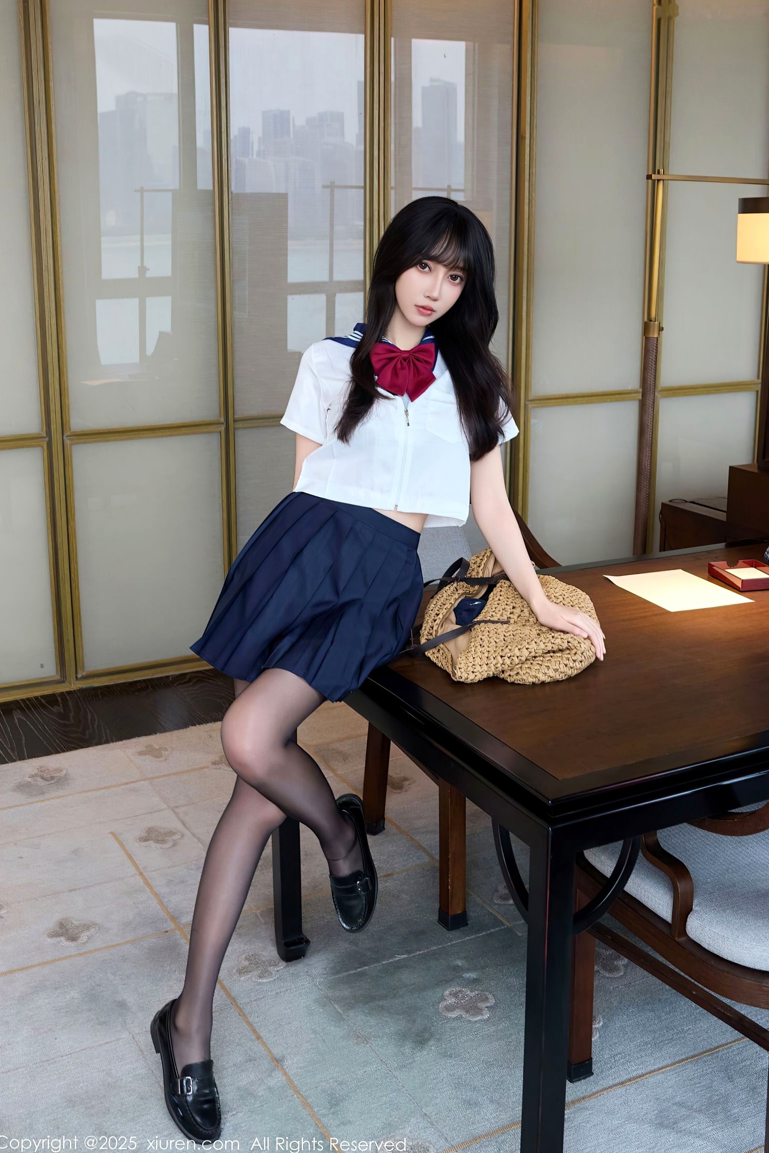 [秀人网XiuRen] NO.10766 玥儿玥er - 学院风JK水手服与黑丝美腿室内私房写真