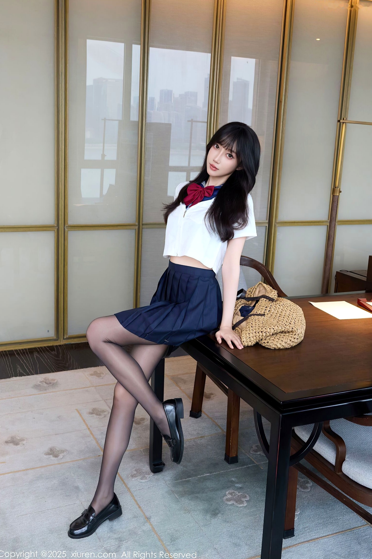 [秀人网XiuRen] NO.10766 玥儿玥er - 学院风JK水手服与黑丝美腿室内私房写真