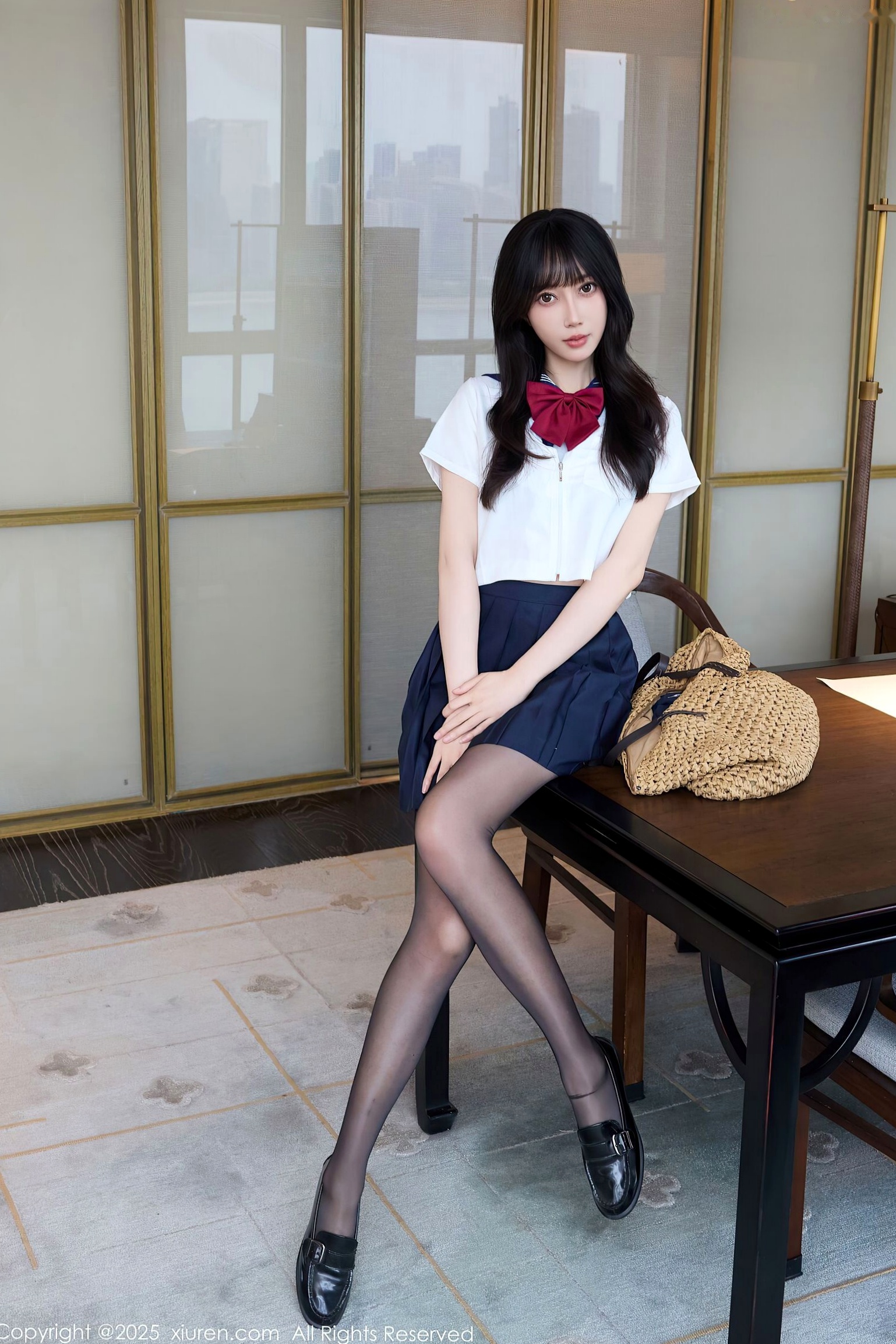 [秀人网XiuRen] NO.10766 玥儿玥er - 学院风JK水手服与黑丝美腿室内私房写真
