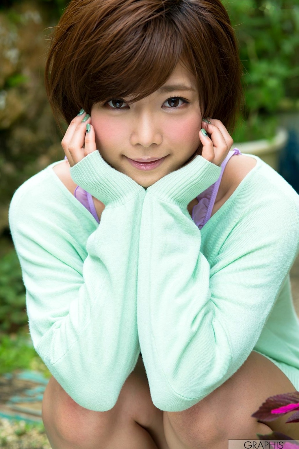 Graphis_紗倉まな《Kisses From You》户外海边黑丝比基尼私房写真集[43P]