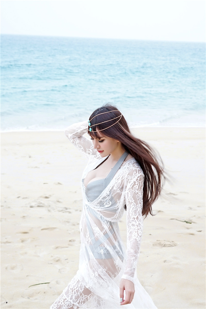 Cheryl青树海边迷人写真 海天之间的绝世美女