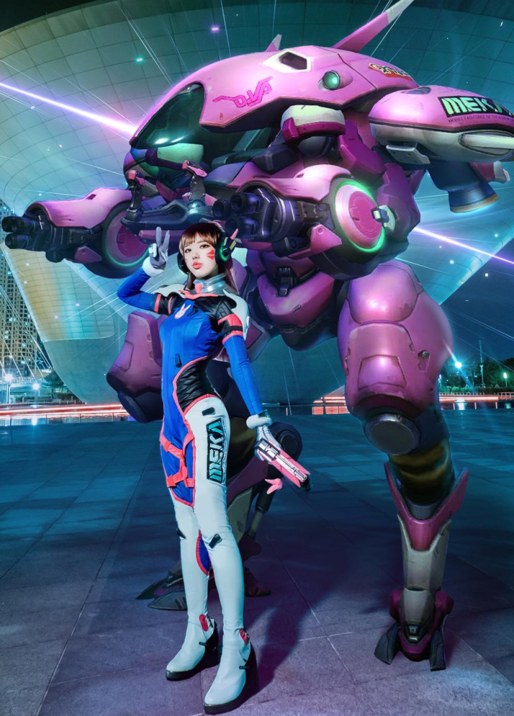 《守望先锋》D.Va紧身衣美女高还原Cosplay