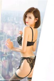 甜美女神杨晨晨sugar 白色牡丹黑丝内衣